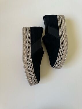 VINCE “Wilden” Women's Suede Espadrille Jute Wrap Platform Fashion Sneakers~8.5